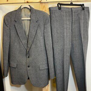 VTG Johnny Carson Gray Tailored Two Piece Suit Mens Parisian Alabama